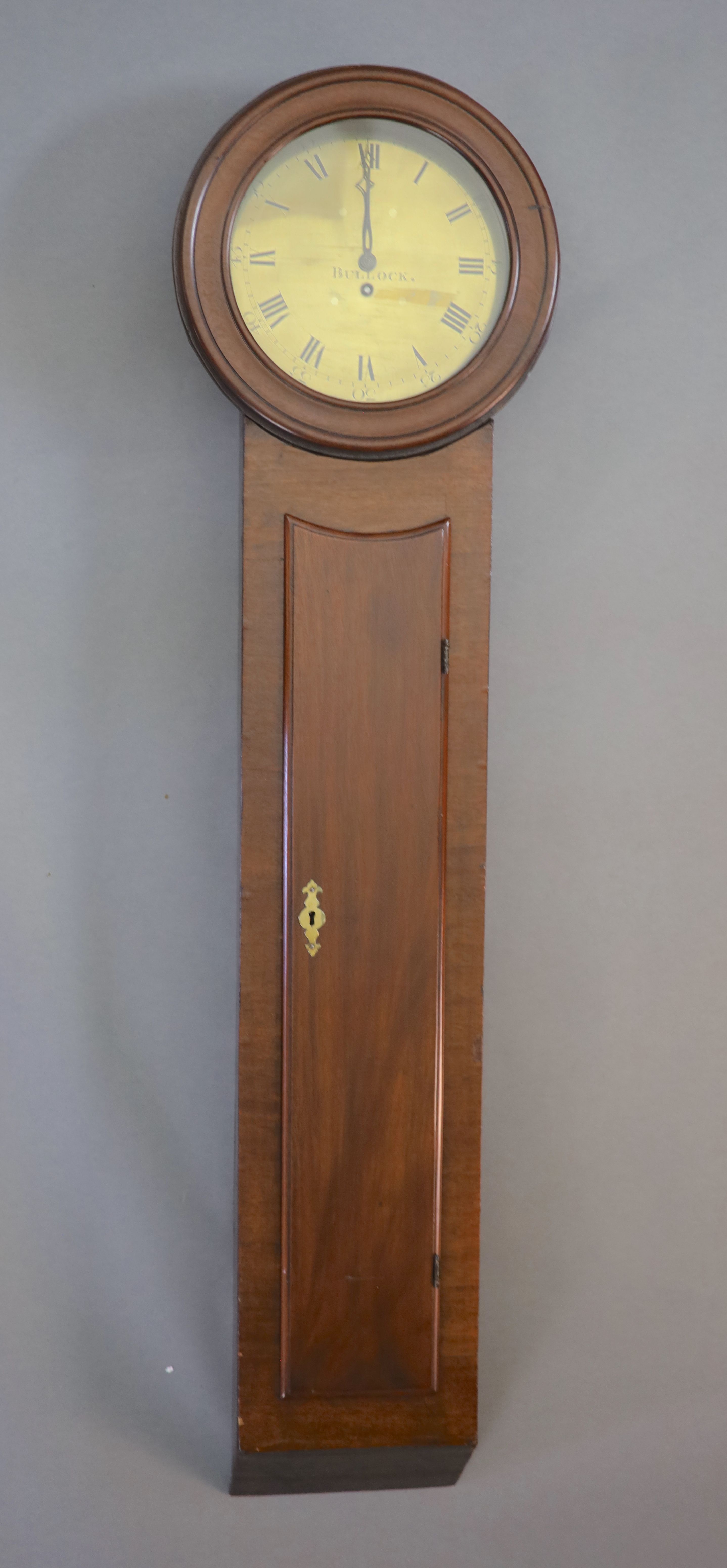 A Georgian mahogany Act of Parliament style wall clock by James Bullock of London c.1780